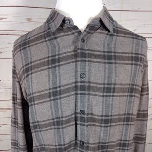 Vince Mens Button Down Wool/Viscose Gray Shirt L